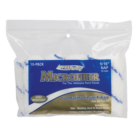 Arroworthy Microfiber 0.56 x 4 in. Paint Roller Cover; Blue & White - 10 Per Pack 1895671